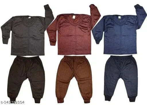 Woolen Thermal Set for Kids, Set of 3 (Multicolor, 18-24 Months)