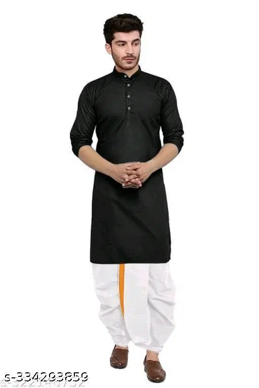 Kurta for Men (Black, M)