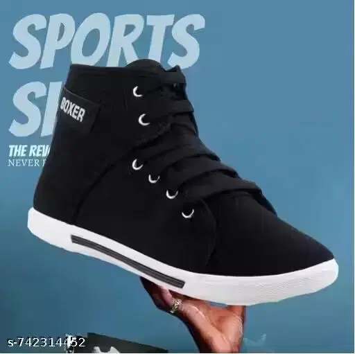 PVC Casual Shoes for Men (Black, 6)