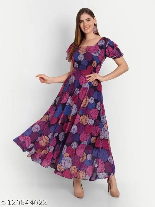 Designer Fancy Ladies Gown Style Kurti for Women (Multicolor, XS)
