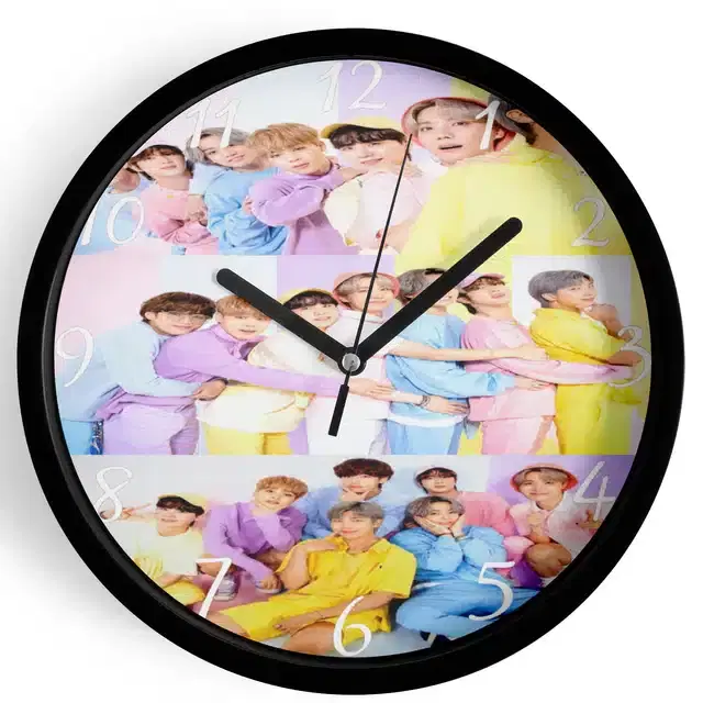 HD Printed Plastic Wall Clock, Multicolor, 10x10 Inches