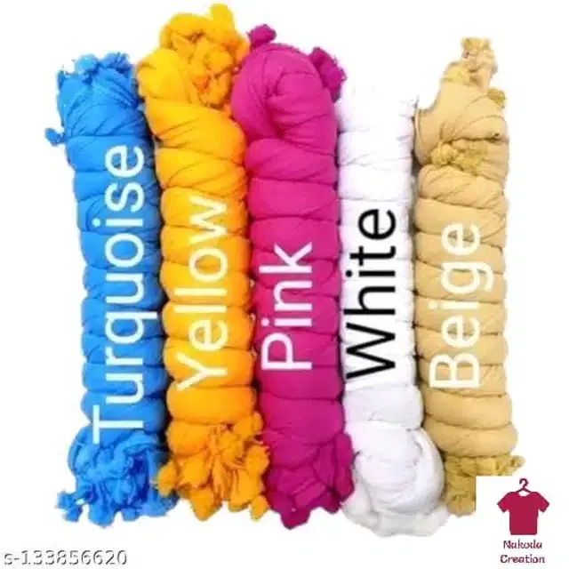 Dupatta for Women, Pack of 5 (Multicolor, 2 m)