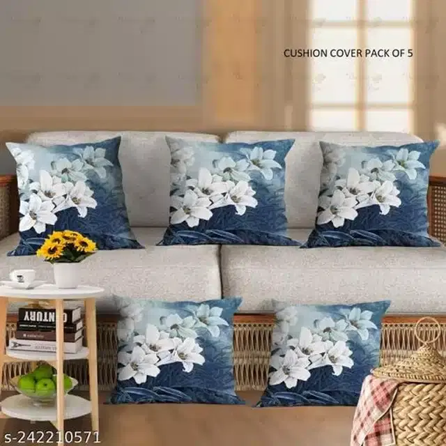 Cushion Cover for Home, Multicolor, 16x16 inches, Pack of 5