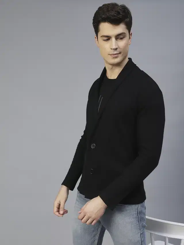 Rigo Knitted Shrug for Men (Black, M)