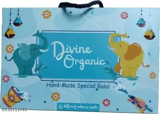 Divine Organic Handmade Special Gulal for Holi, Multicolor, 70 g, Pack of 5