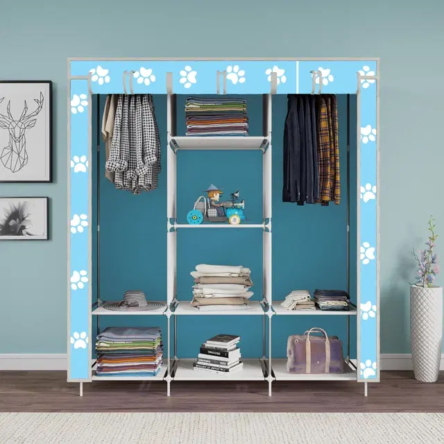 Plastic Printed Collapsible Wardrobe, Multicolor