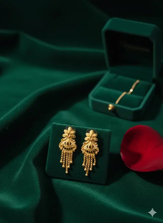 Alloy adjustable Earrings for Women & Girls, Gold