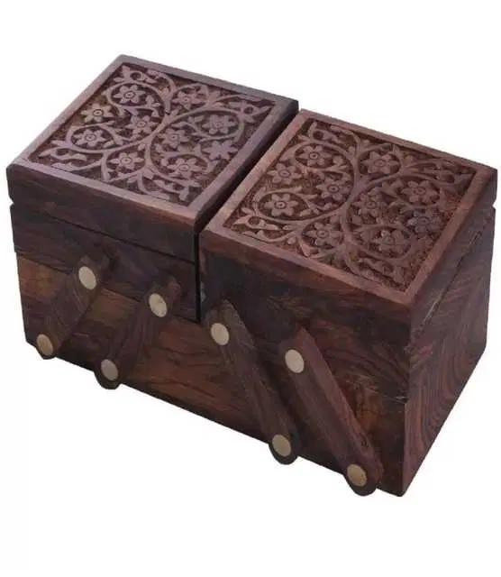 Wooden Tetrahedron Design Incense Holder Agarbati Stand, Brown, D-177