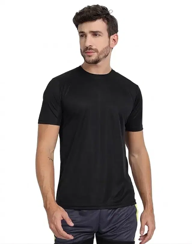 Poly Blend T-shirts for Men, Black (M)