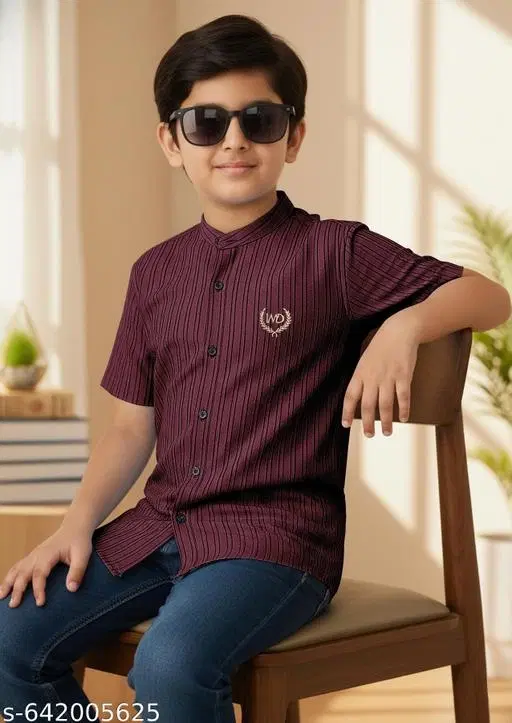 Embroidered Polycotton Polo for Boys (Maroon, 3-4 Years)