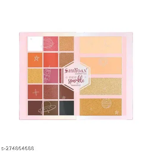 Shryoan Born to Sparkle Eyeshadow, Highlighter & Compact Powder Makeup Kit | Easy to Blend, Smooth Texture & Best for Professional Use and Personal Use, 39g, Pack Of 1