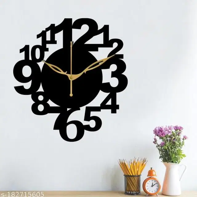 Wooden Wall Clock, Black