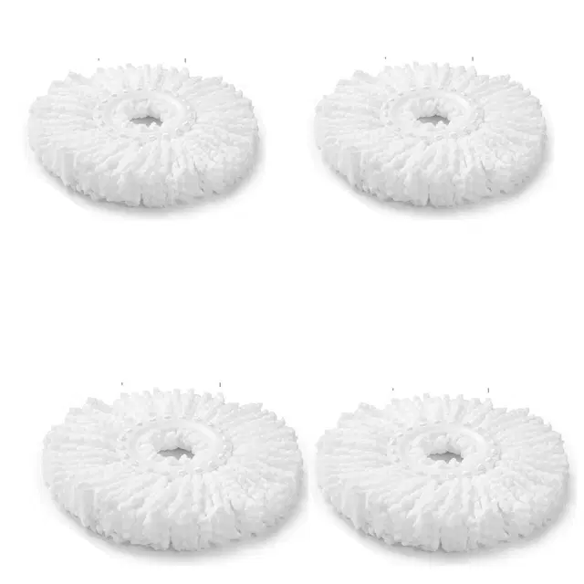 Stainless Steel Spin Mop Refill, White, Pack of 4