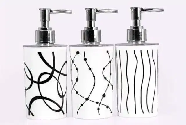 Plastic Soap Dispenser Bottle, Pack of 3, White, 250 ml