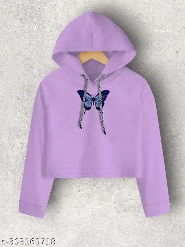 Cotton Blend Hoodie for Women (Purple, XXS)