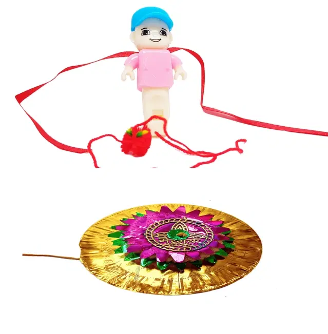 Synthetic Rakhi for Kids (Multicolor, Pack of 3)