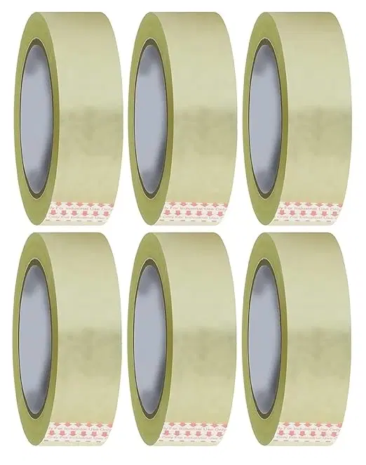 BOPP Self Adhesive Tape, Pack of 6 1 inch or 24mm x 50 meters -Transparent
