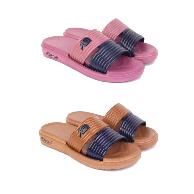 Sliders for Women, Set of 2 (Multicolor, 7)