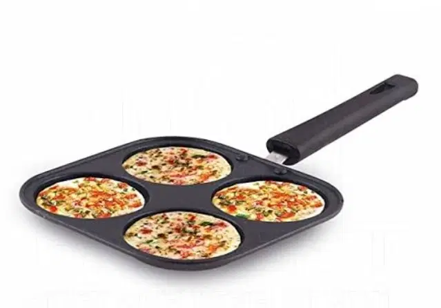 Aluminium 4 Section Appam Maker, Black