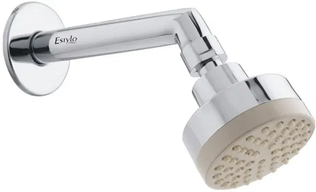 Stainless Steel Overhead Shower, 3 inches with 7 inches Arm & Wall Flange, Silver, Set of 1