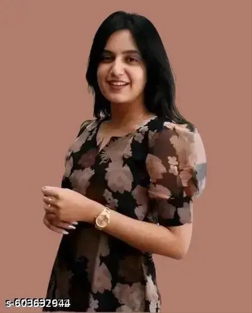 Georgette Kurti for Women (Black, XS)