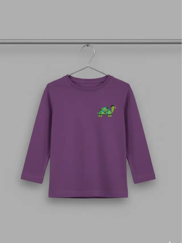 Cotton Printed T-Shirt For Kids, Purple, 2-3 Years, Pack Of 1