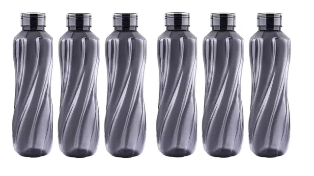 Plastic Fridge Water Bottles, Pack of 6, Blue, 1000 ml