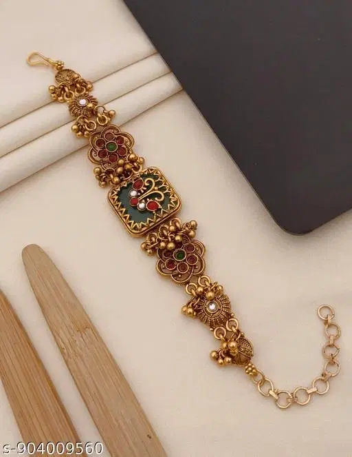 Designer Bracelet for Women (Gold, Free Size)