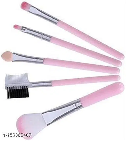 5 Pcs Pink Light Weight Makeup Brushes Set for Makeup - (Pack of 5)
