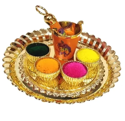 Radha Krishna Printed Bucket Pickari – For Laddu Gopal Ji Holi Celebration