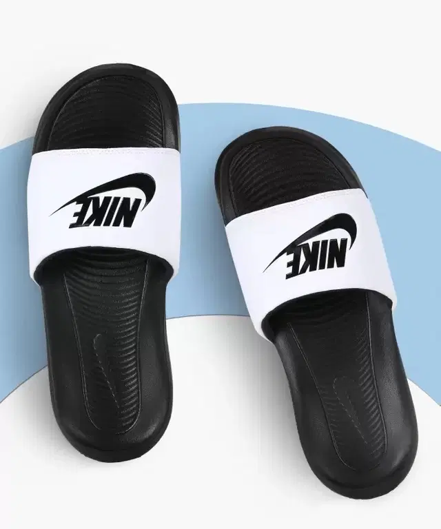 Nike Sliders for Men (Black & White, 6)