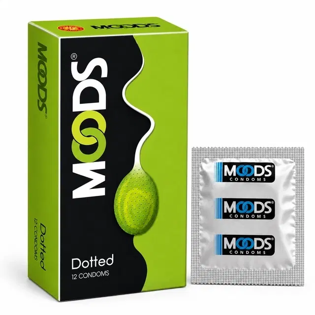 Moods Dotted Lubricated Condom, 12 Sheets