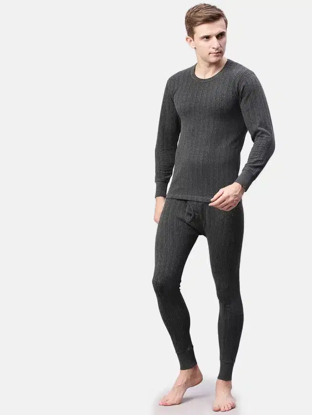 Polycotton Thermal Set for Men (Grey, M)