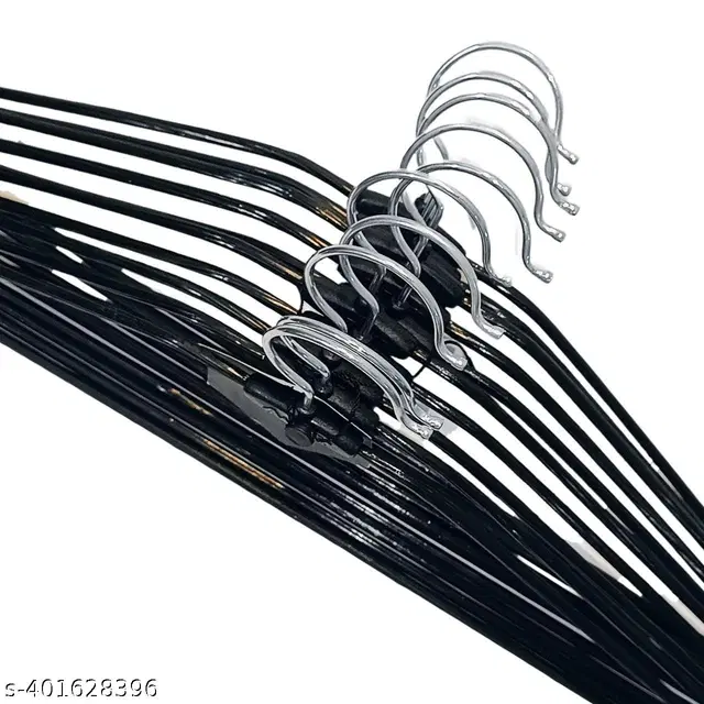 Plastic Non Slip Clothes Hangers, Black, Pack of 20