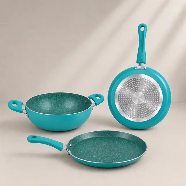 TerraHome Non-Stick Aluminum Cookware Combo Set (3-Piece)