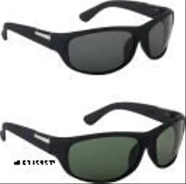 Sunglasses for Unisex, Pack of 2 (Black & Green)