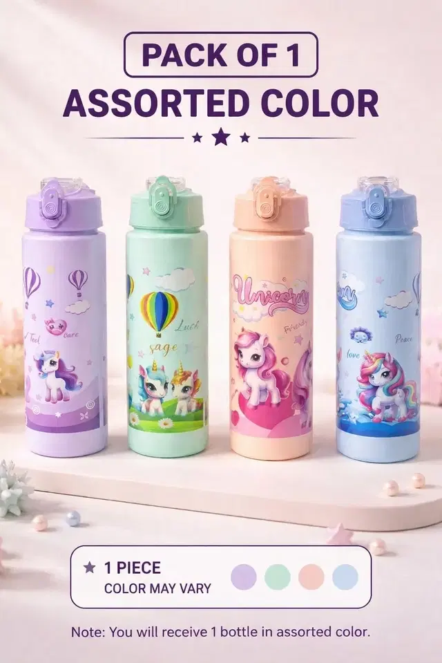 Magic Unicorn Kids Water Bottle | Leakproof | BPA-Free | Cute School Bottle For Boys & Girls ✔ Safe & Non-Toxic (BPA-Free Material)