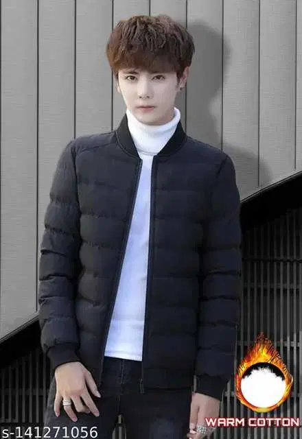 Trendy Nylon Full sleeves Jacket For Men (Black, S) (A-69)