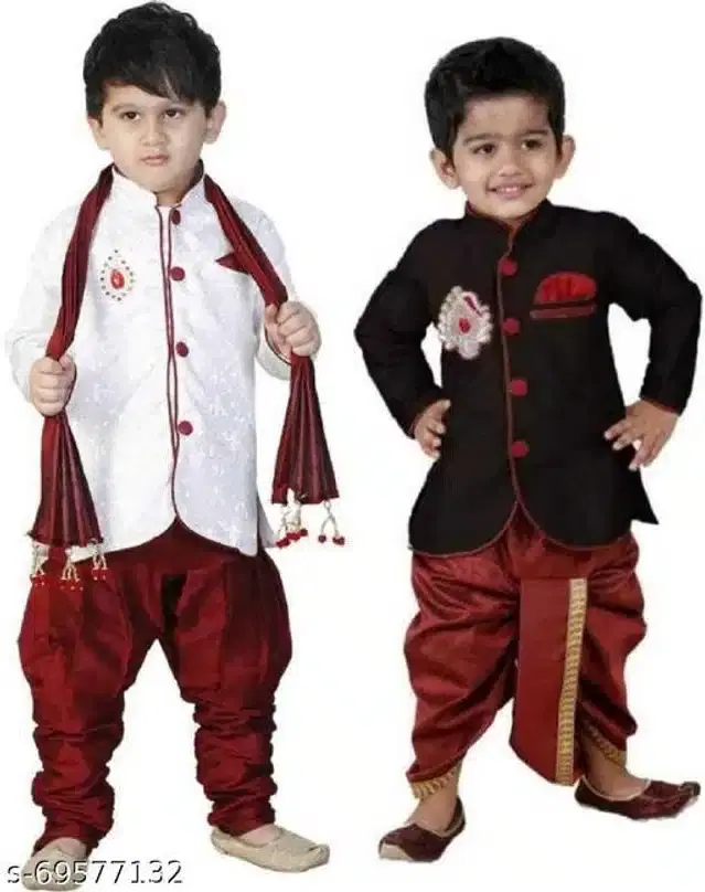 Sherwani Set for Boys, Pack of 2 (Multicolor, 1-2 Years)