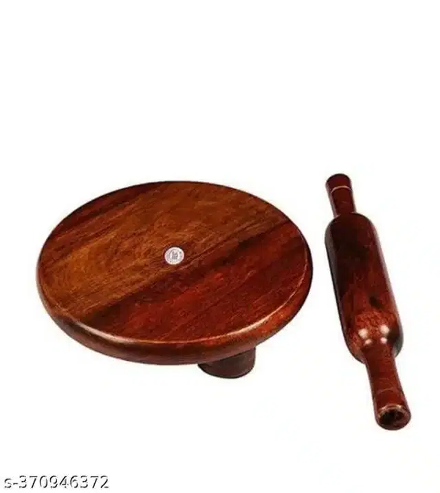 Wooden Chakla with Belan Roti Maker Set, Brown