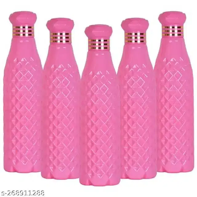 Water Bottle Set, Pink, 1000 ml, Pack of 6
