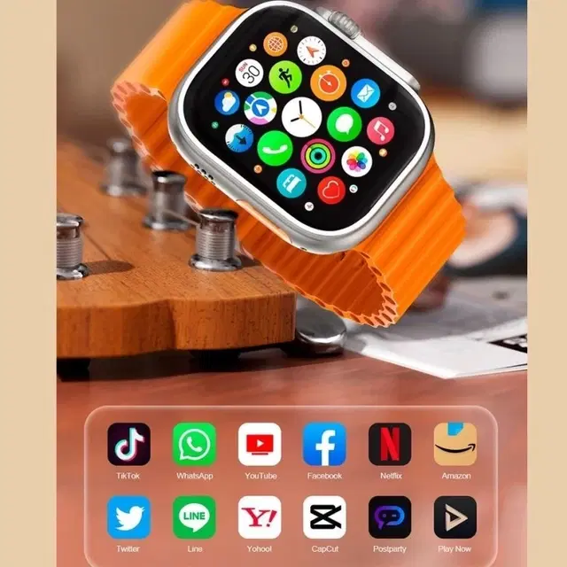 T-800 Ultra Smartwatch for Men & Women, Orange