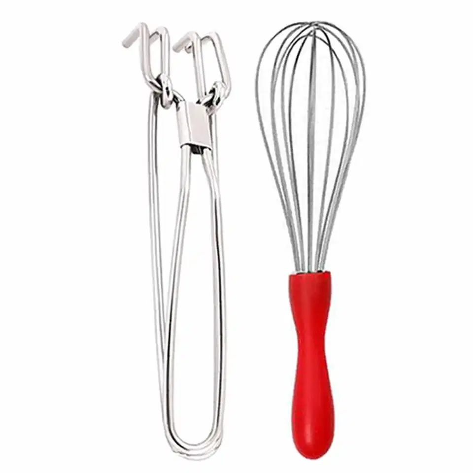 Oc9 Stainless Steel Utility Pakkad & Egg Whisk For Kitchen Tool Set, Oc-386