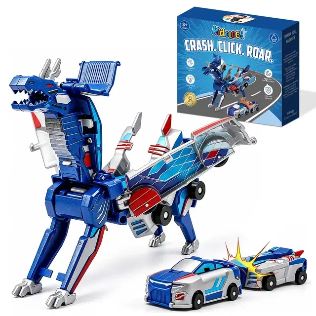 Kidology 2-in-1 Dinosaur Transforming Car for Kids 3+
