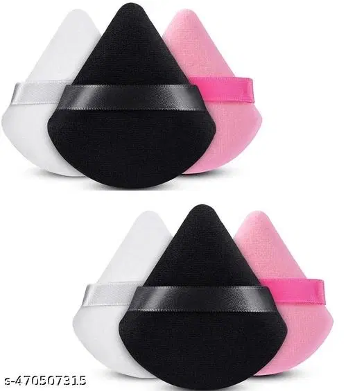 6 Pcs Powder Puff Soft Face Triangle Makeup Puff Triangle Puff Face Puff for Loose Powder Body Powder Cosmetic Foundation Sponge Wet Dry Makeup Tool multicolour