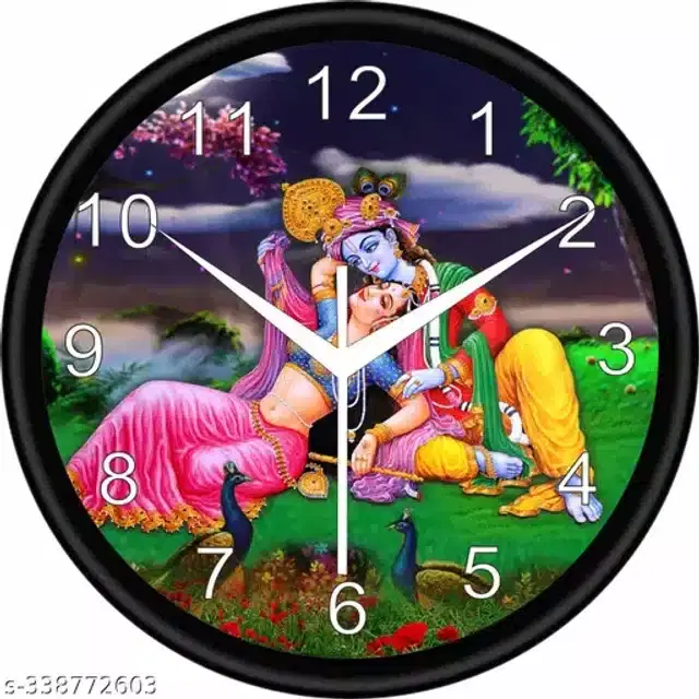 Designer Printed Plastic Wall Clock, Multicolor