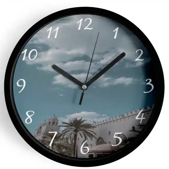 Plastic Islamic Allah Printed Wall Clock, Multicolor, 10x10 Inches