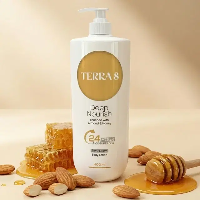 Terra 8 Nourishing Non-Sticky Body Lotion 400ml (Pump)