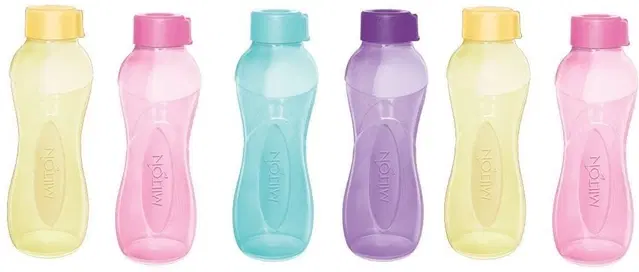 Milton Plastic Water Bottles, Pack of 6, Multicolor, 500 ml
