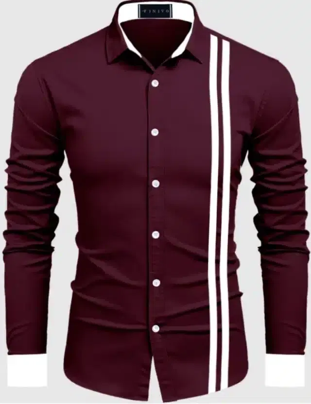 Full Sleeves Shirt for Men (Maroon, M)